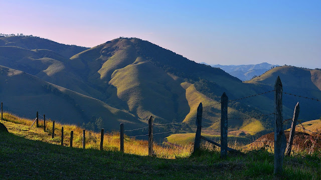 Wallpaper Nature, Hills, Fence, Sun light