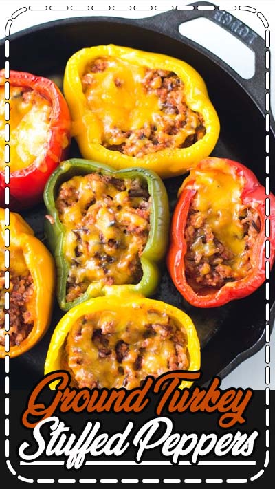 Ground Turkey Stuffed Peppers Recipe - This no-fuss stuffed peppers recipe is the perfect easy family dinner recipe. If you prefer ground…