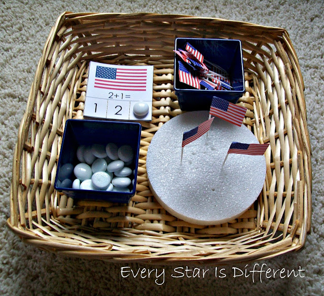 American Flag Addition Clip Cards (Free Printable)