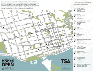 Doors Open Toronto Architectural and Design Studio Self Guided Tour Map; May 25, 2013