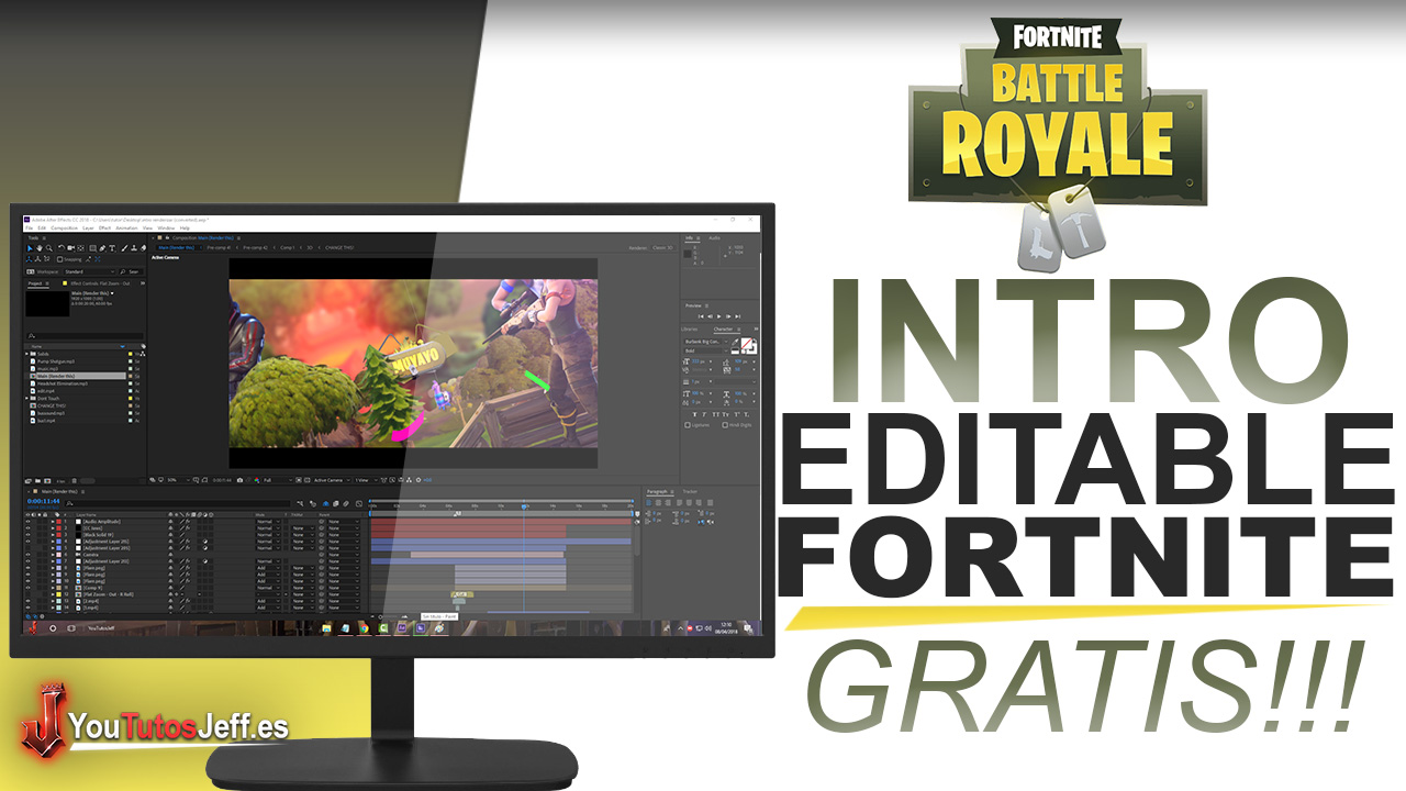 Intro Editable Fortnite GRATIS Y IMPACTANTE + Tutorial (After Effects)