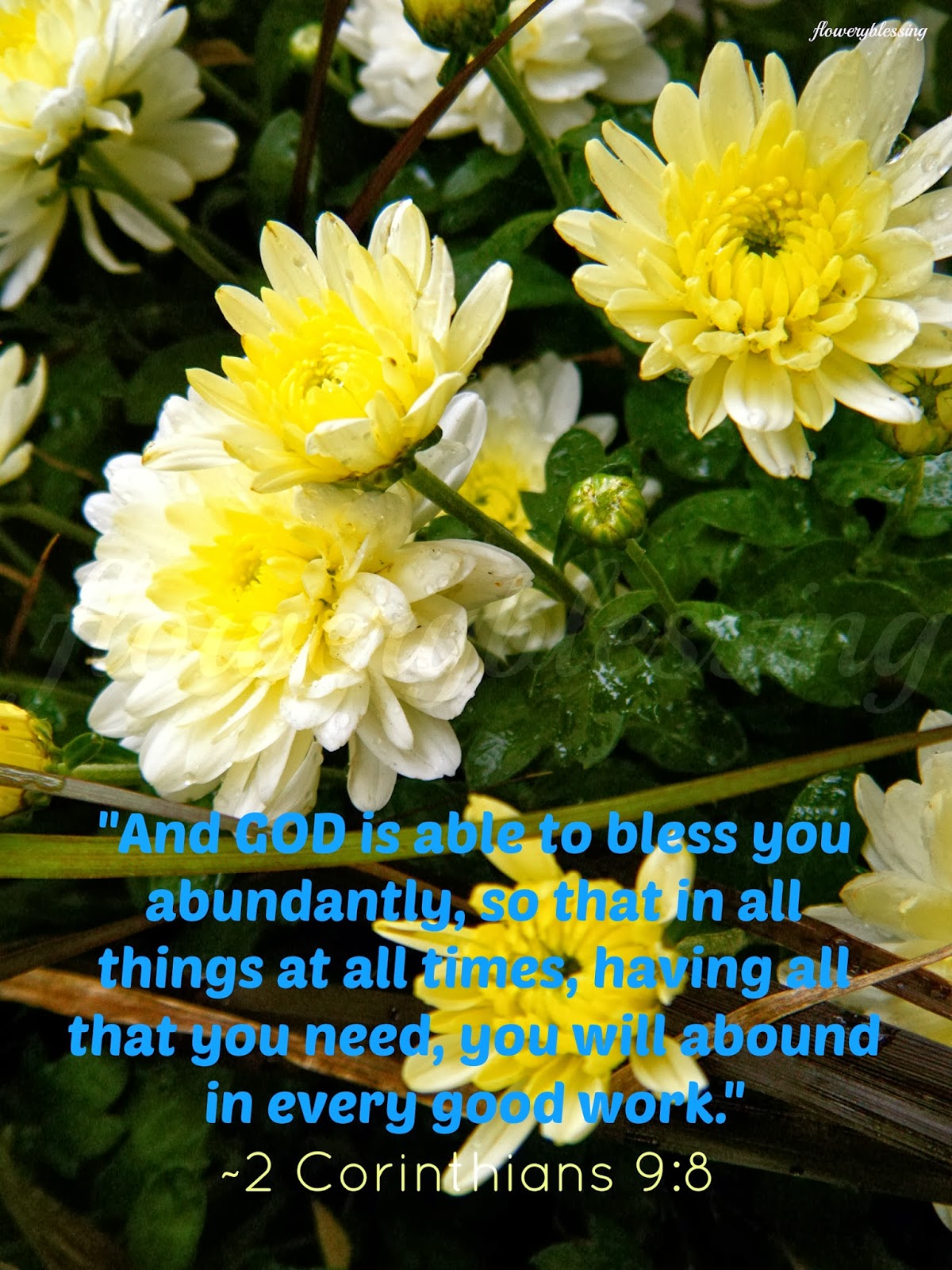 Flowery Blessing: "And GOD is able to bless you abundantly, so that in ...