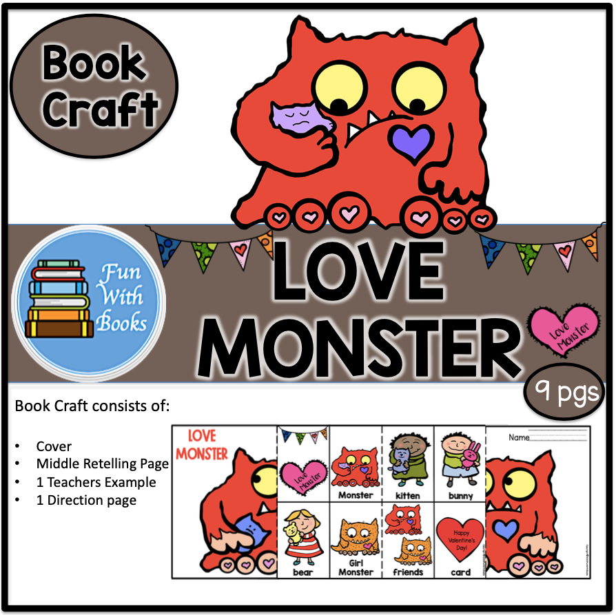 LOVE MONSTER BOOK CRAFT Book Units by Lynn