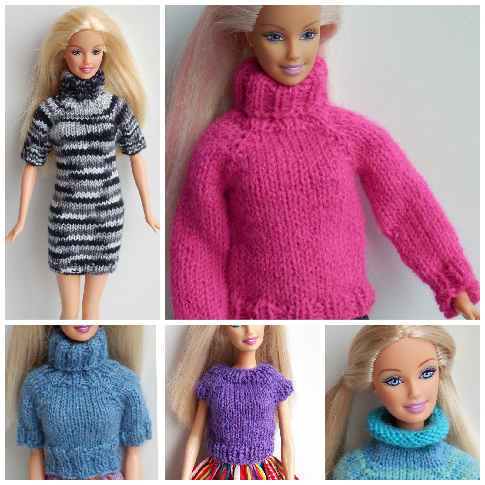 Trunk bibliotheek via struik CreAlyt: Patroon truitjes, muts, sjaal en rugzak voor Barbie