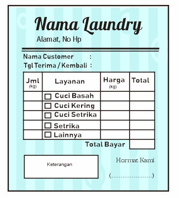 Kumpulan Contoh Nota Laundry Lengkap Dan Gratis Tips Mendesain