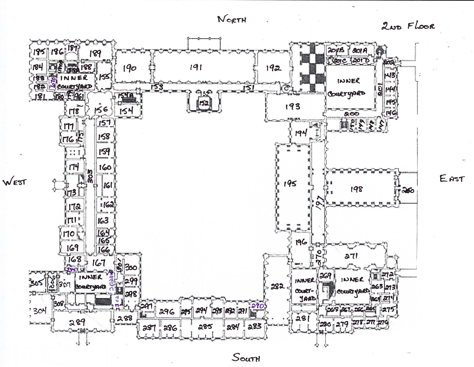 Winter Palace Research Plan & List of the 2nd Floor of