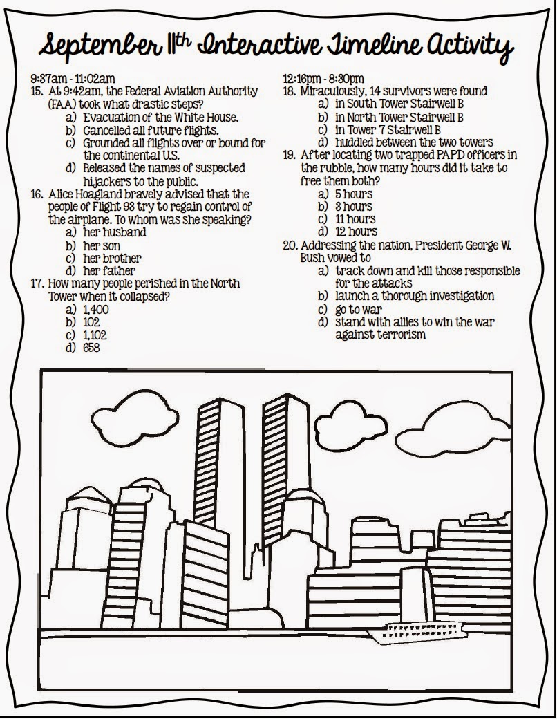 September 11 Worksheets September 11 Worksheets