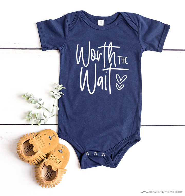Worth the Wait Baby Bodysuit with Free Cut File