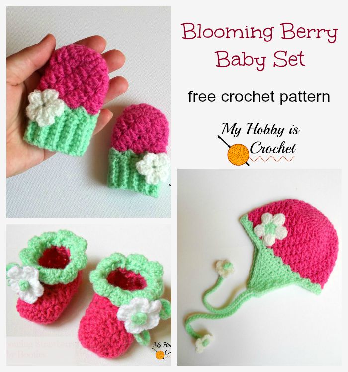Blooming Berry Baby Mittens - Free Crochet Pattern