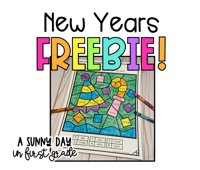 New Years Color by Number (freebie) | A Sunny Day in First Grade