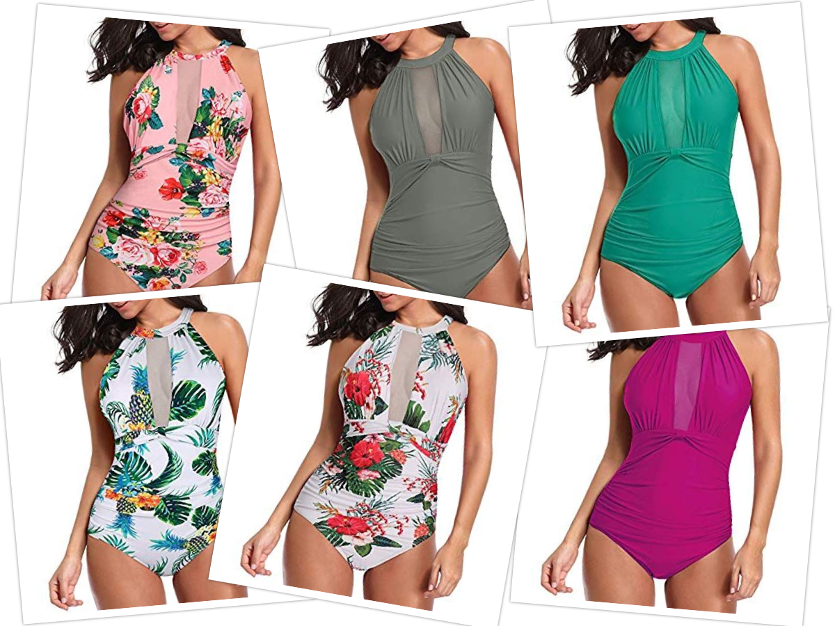 Women One Piece Swimsuit High Neck 35 OFF Snag The Deals