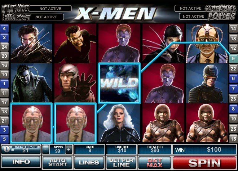 X-Men Video Slot Screen