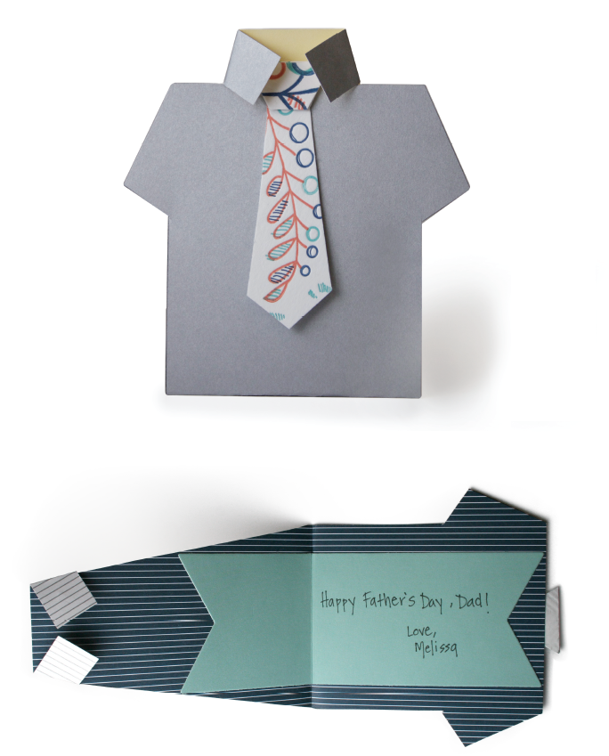 Molde para cartão de camisa e gravata