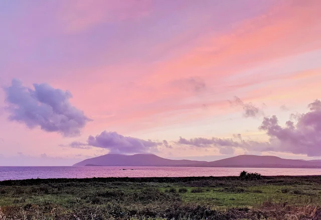 Sunset over Waterville Ireland in County Kerry