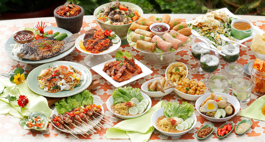 Various Indonesian dishes for iftar/