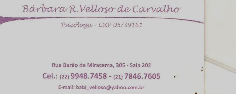 Psicóloga - Bárbara R. Velloso de Carvalho