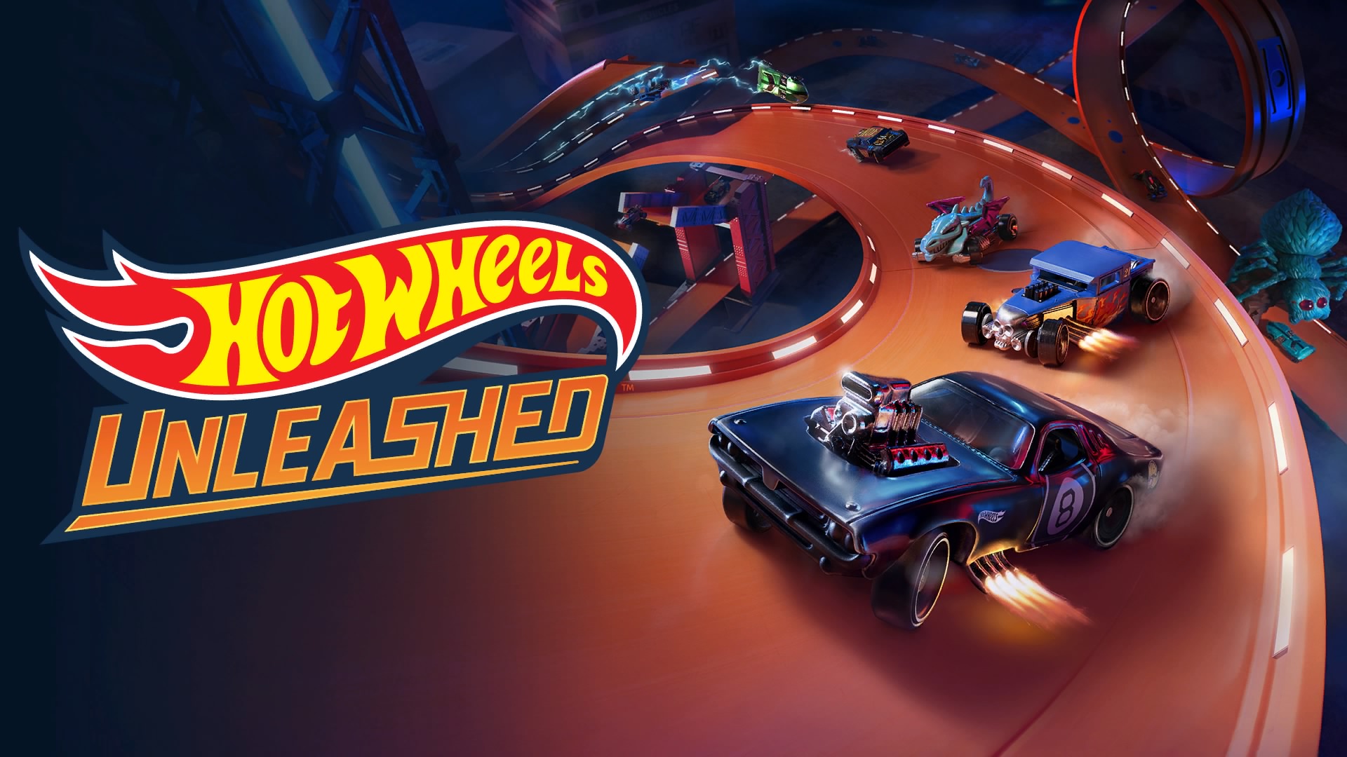 Hot Wheels Conjunto de pista de ação com 1 carro de brinquedo, 2 desaf