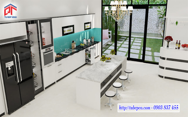 tu bep, tủ bếp, tủ bếp hiện đại, tủ bếp gia đình, tủ bếp acrylic