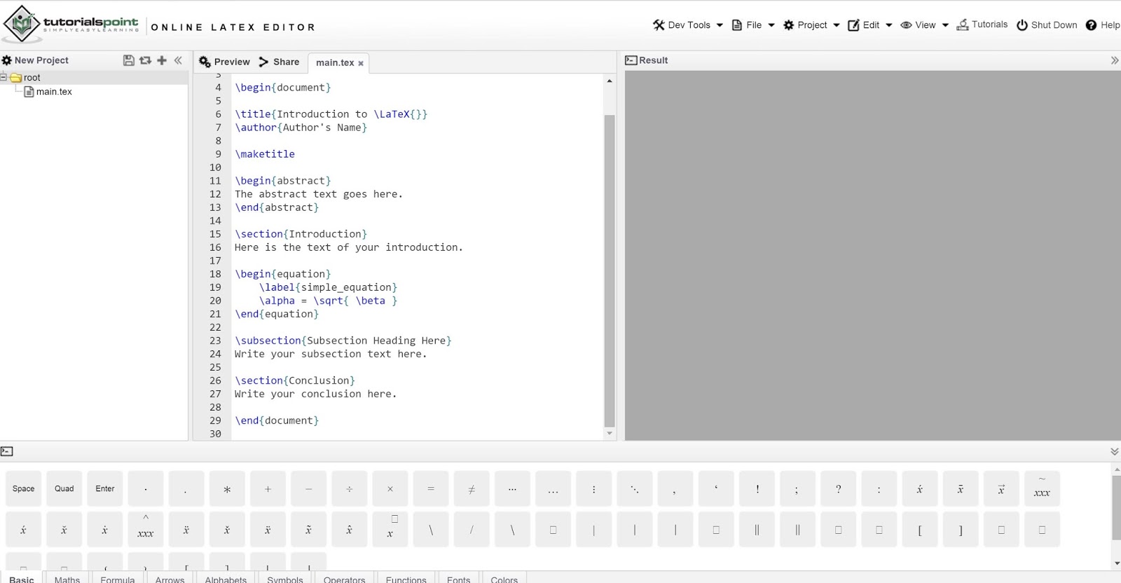 Googleiani Online Latex Editor