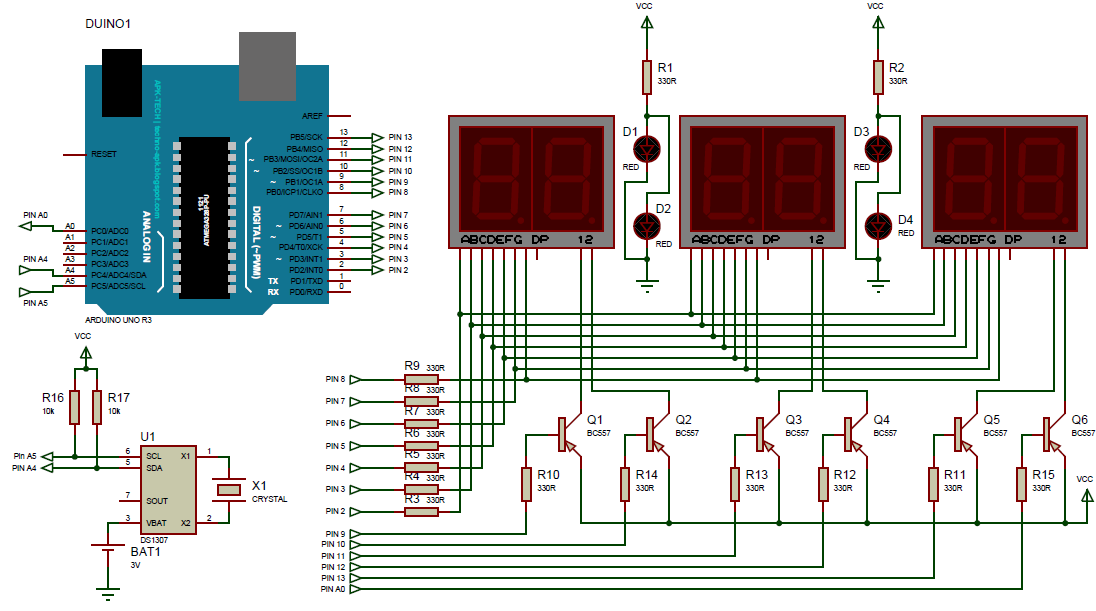 Arduino Clock 7 Segment