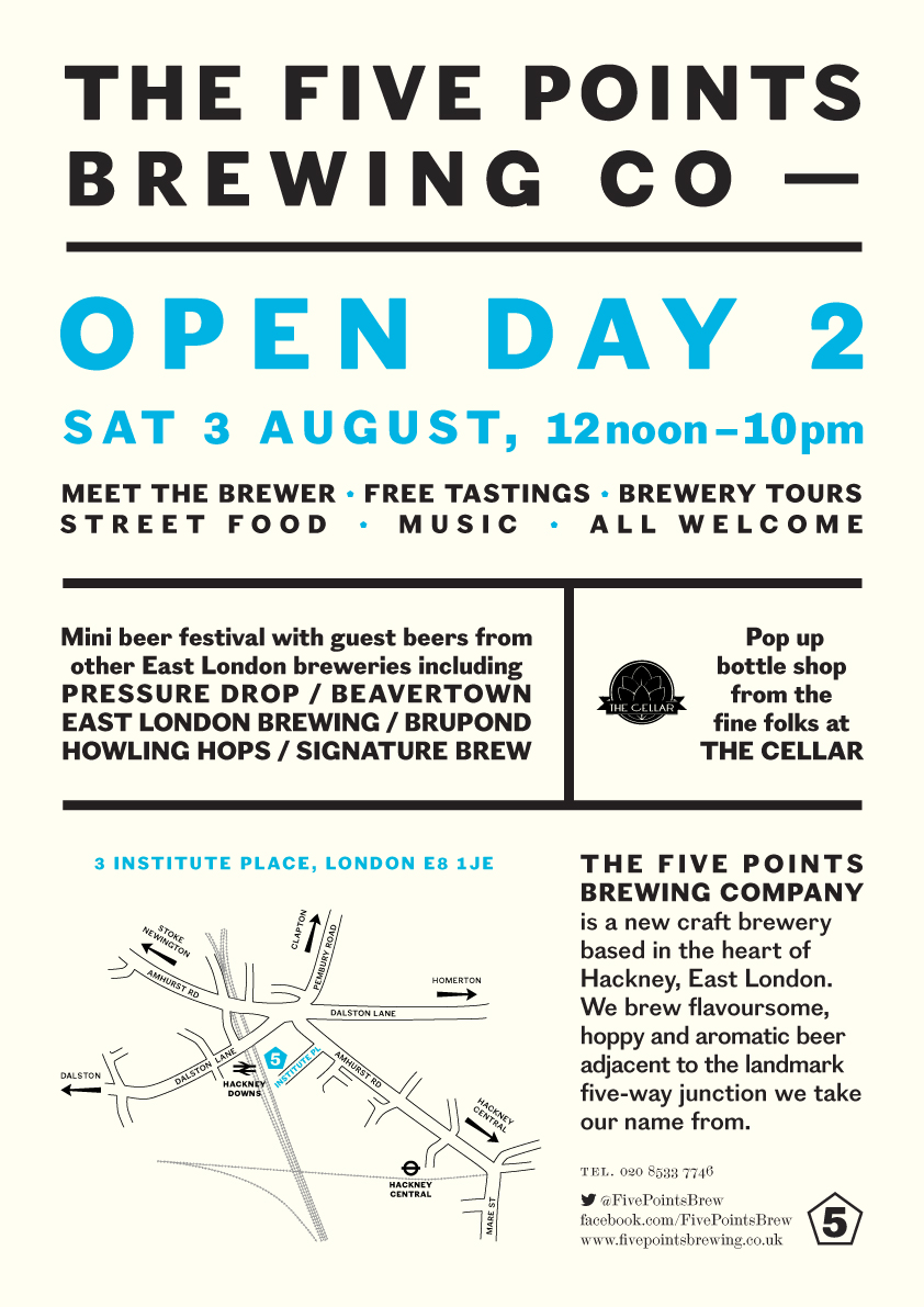 London Popups Open Saturday at Five Points Brewery in Hackney