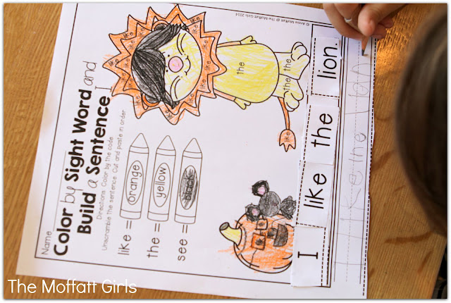 October NO PREP Packet (Kindergarten) in action! Teach basic addition, subtraction, sight words, phonics, letters, handwriting and so much more with the October NO PREP Packet for Kindergarten!