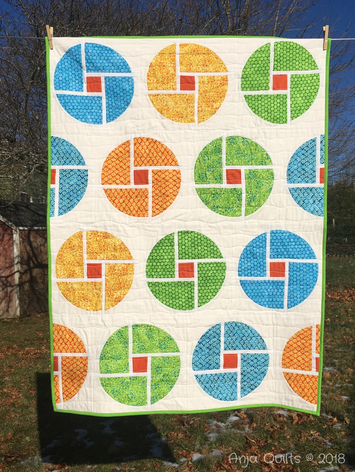 Anja Quilts TGIFF Potter's Wheel QAL