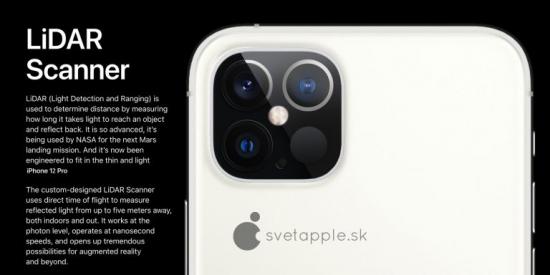 iPhone 12 với camera sau có máy quét 3D đẹp long lanh