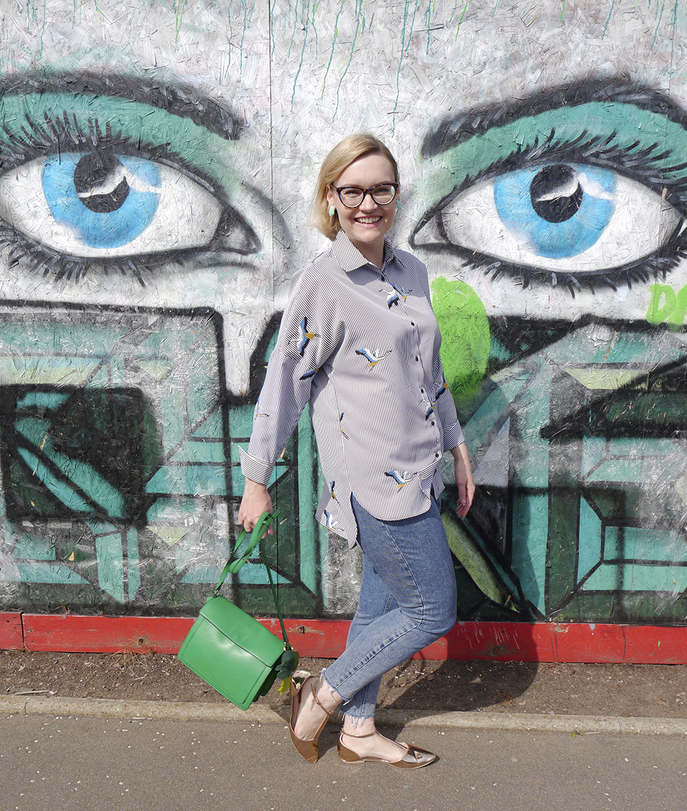 Scottish street style with Dundee and Edinburgh blog Wardrobe Conversations in graffiti location Street style with CrossEyes Opticians Edinburgh as worn by Wardrobe Conversations fashion blogger