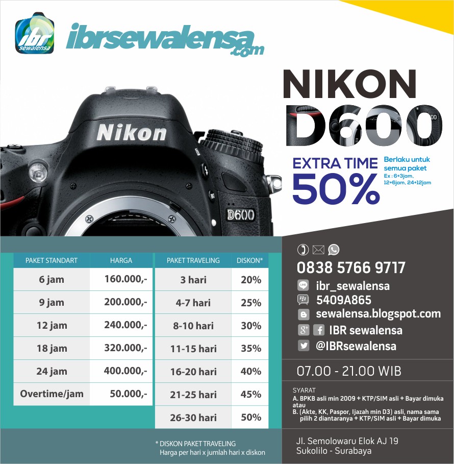 DSLR Nikon D600 Surabaya, Sewa kamera Jakarta, Sewa Kamera Jogja, Rental Kamera,