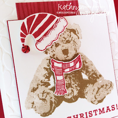 Stampin' Up! Jolly Friends, Jolly Hat & Baby Bear, Christmas Card designed by Kathryn Mangelsdorf