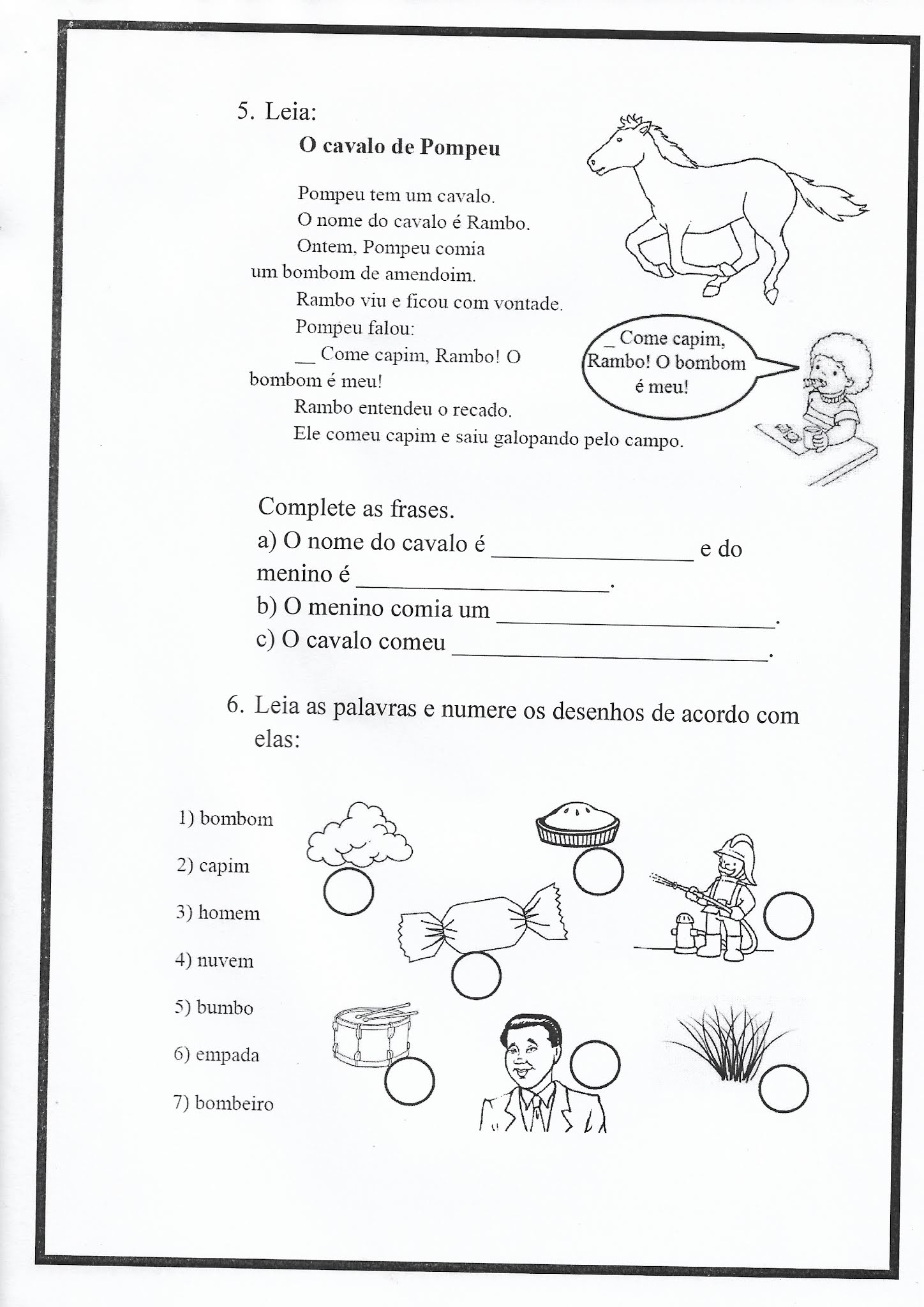 Atividade De Portugues M Antes De P E B Para Ensino Fundamental Indagacao
