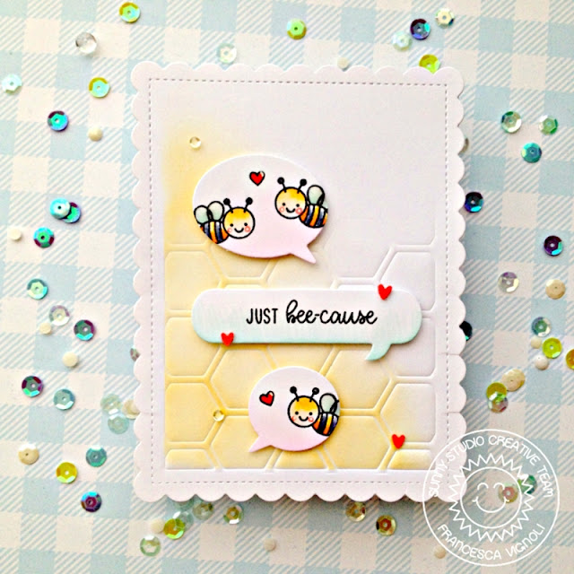 Sunny Studio Stamps: Comic Strip Speech Bubbles Just Bee-cause Card by Franci Vignoli Sunny Studio Stamps: Comic Strip Speech Bubbles Just Bee-cause Card by Franci Vignoli