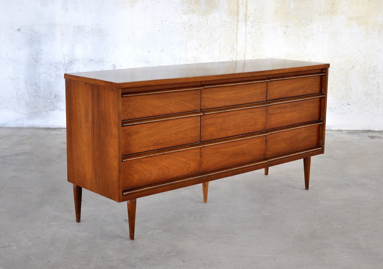 SELECT MODERN Mid Century Triple Dresser Credenza