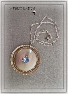 Collana argento con swarovski azzurro