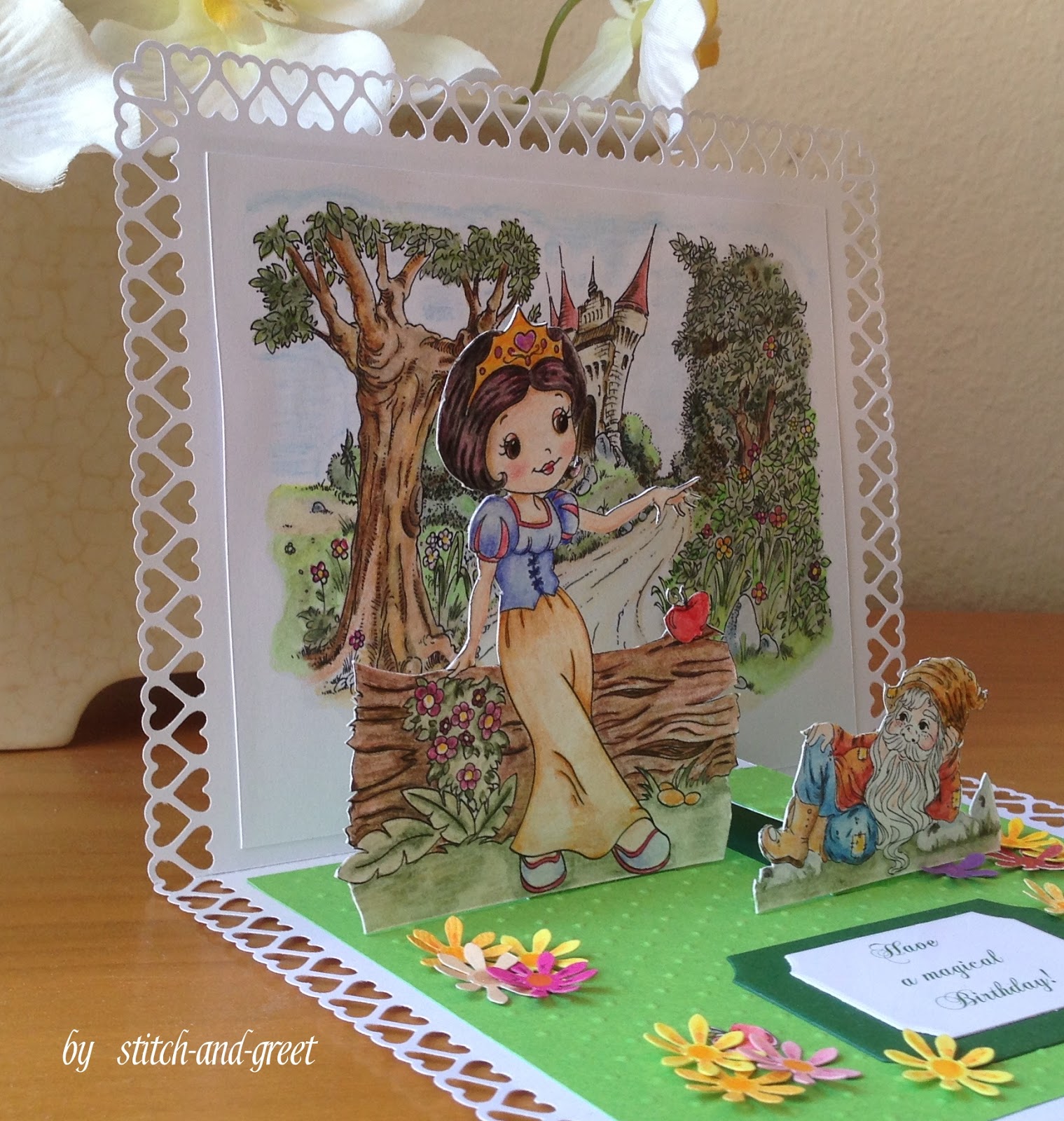 stitched cards & more: POP UP KARTE "EIN MÄRCHENHAFTER GEBURTSTAG