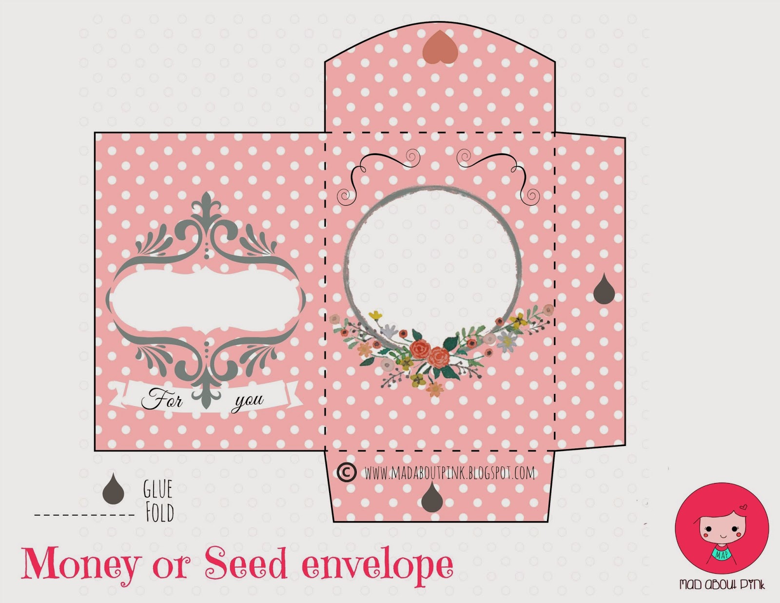 Mad About Pink Lovely Money Or Seed Envelope Free Printable