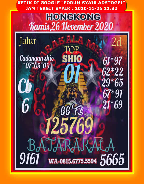 Bocoran prediksi hongkong