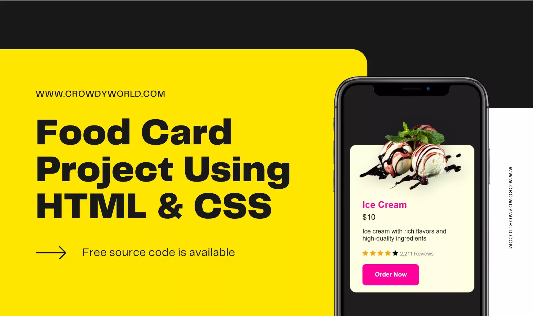 Project | Design Food Order Card With The Help Of HTML And CSS