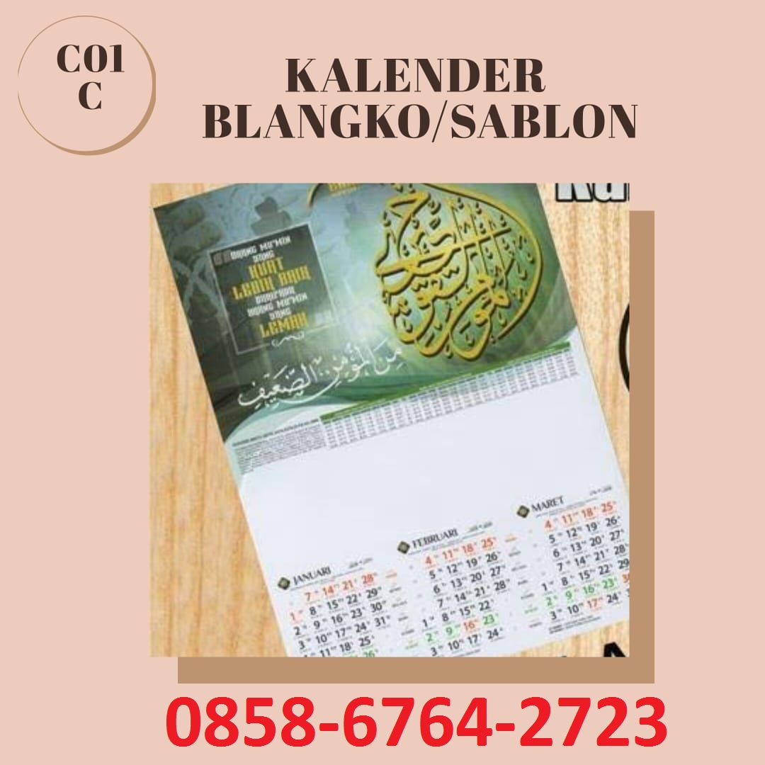 085867642723 Cetak Kalender Blangko/Sablon di Magelang-Yogyakarta.