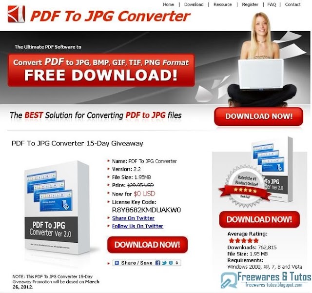 Offre promotionnelle : PDF to JPG Converter gratuit !