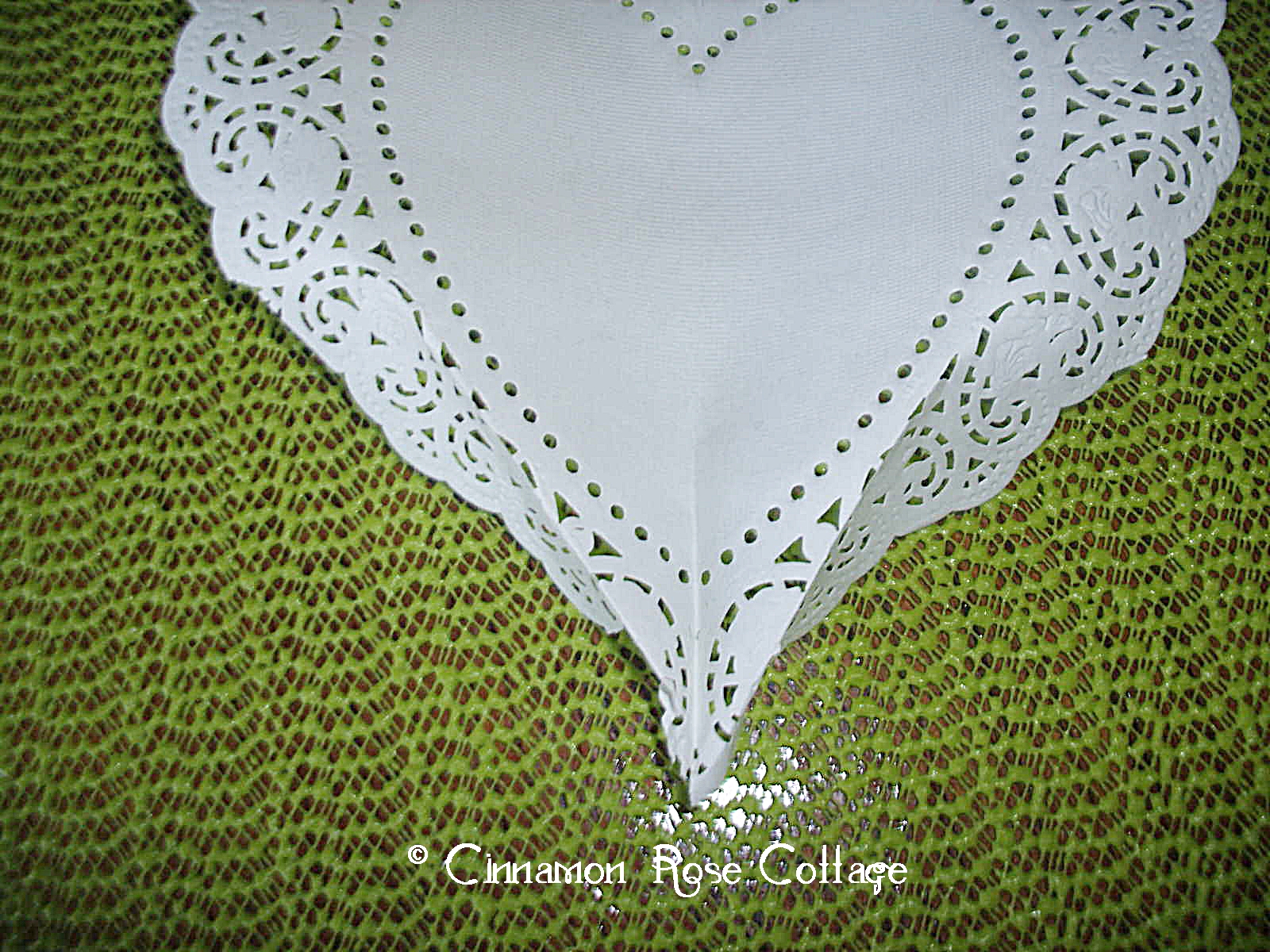 Cinnamon Rose Cottage Paper Doily Shamrock or Clover Tutorial White Cottage St. Patrick's Day