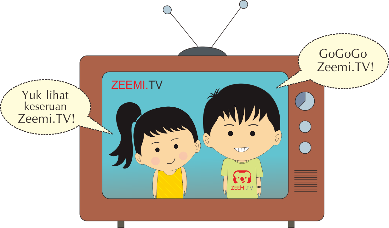  Gambar  Kartun  Anak Nonton Tv  Top Gambar 