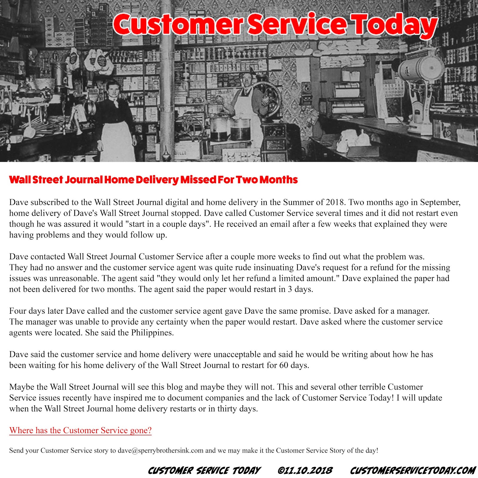 Customer Service Today Wall Street Journal Home