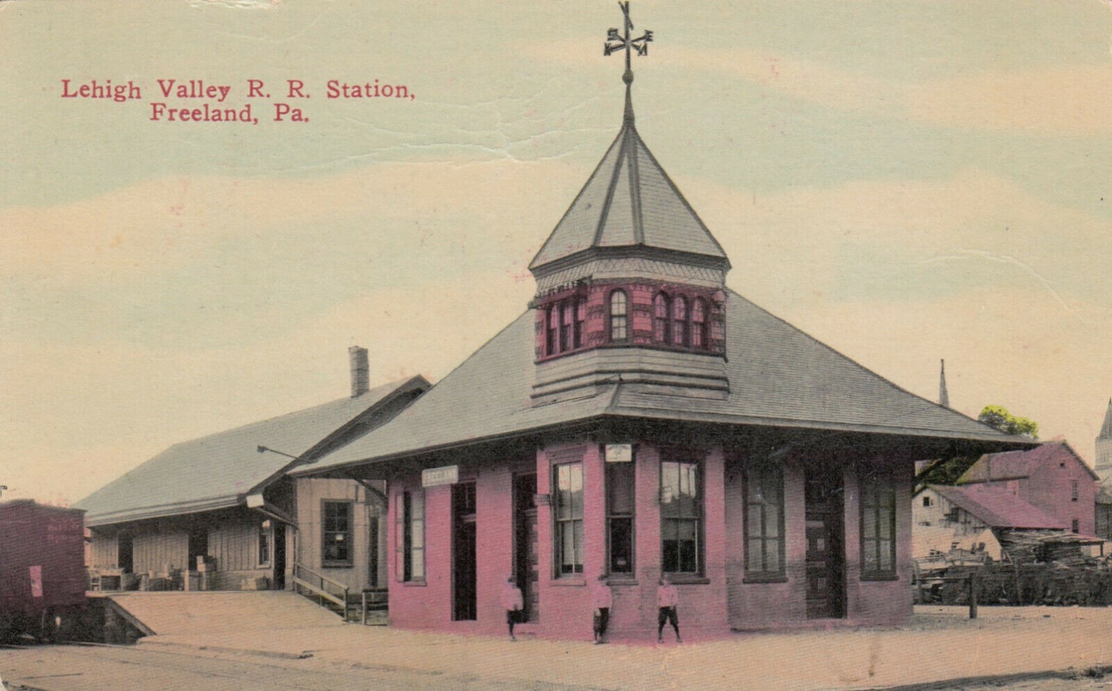 Vintage Railroad Pictures Lehigh Valley Station, Freeland, Pa,.