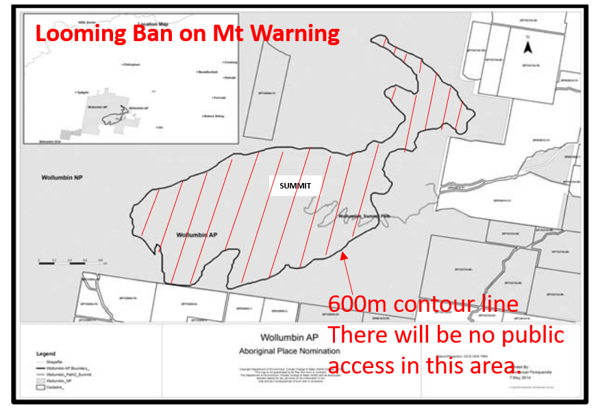 Mt Warning Park Ban will go ahead this year help needed.