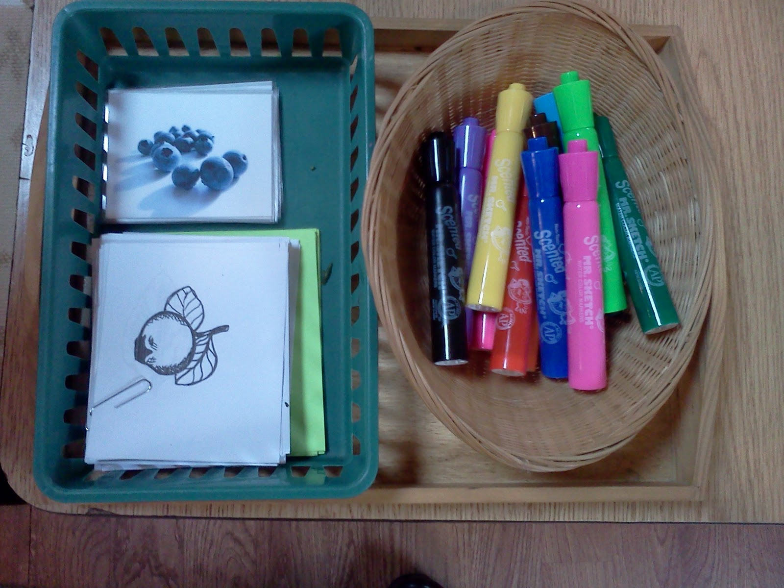 Montessori Design: Sense of smell Mr. Sketch marker work!