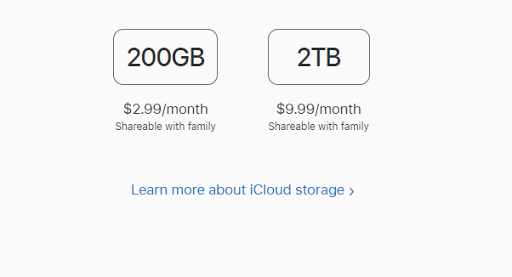icloud storage plans: how Icloud Storage Family Sharing work