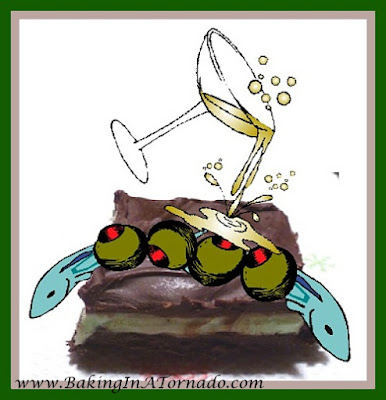 Kale-stuffed, Sardine and Olive Brownies with a Champagne Reduction | www.BakingInATornado.com | #MyGraphics