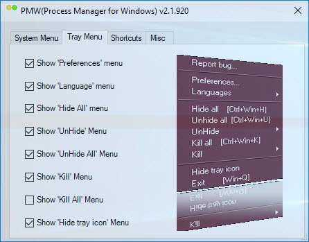 Administrador de procesos para Windows